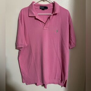 POLO RALPH LAUREN Classic Casual Preppy Cotton Polo Shirt Pink Green Men's Sz XL